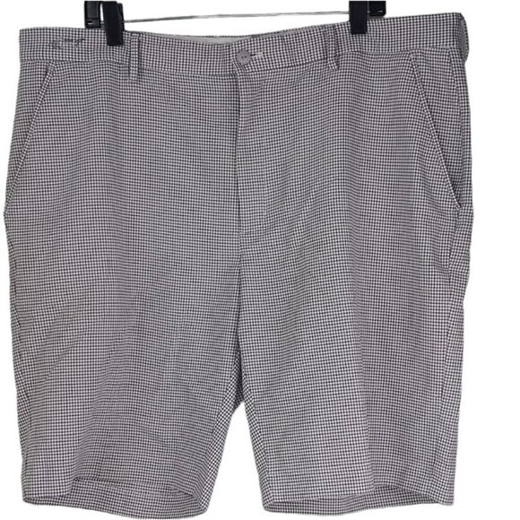 Greg Norman Men's  Golf Athletic Checkered Purple Black White Plaid Shorts SZ 40 - Picture 1 of 10